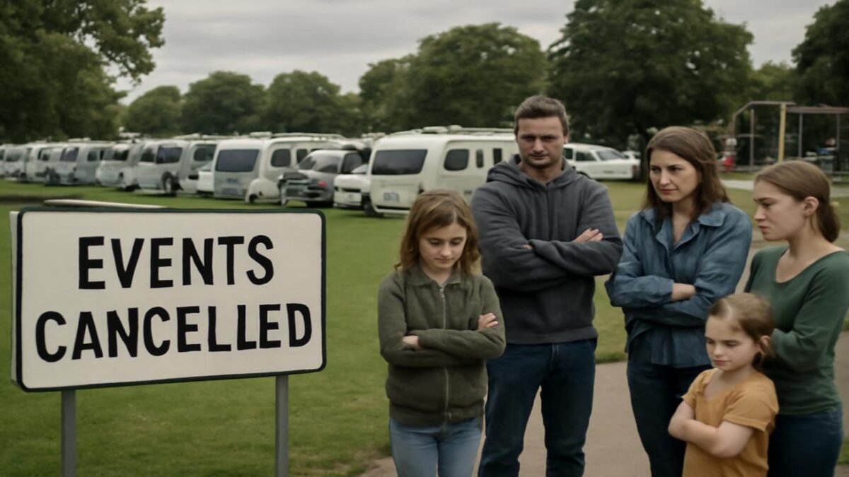 Travellers: a convoy of caravans sets...